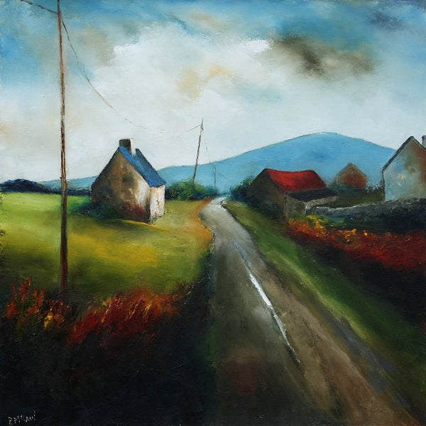 'A Country Road' by Padraig McCaul - Mounted Print 16"x16" - The Celtic Gift Store - Decor