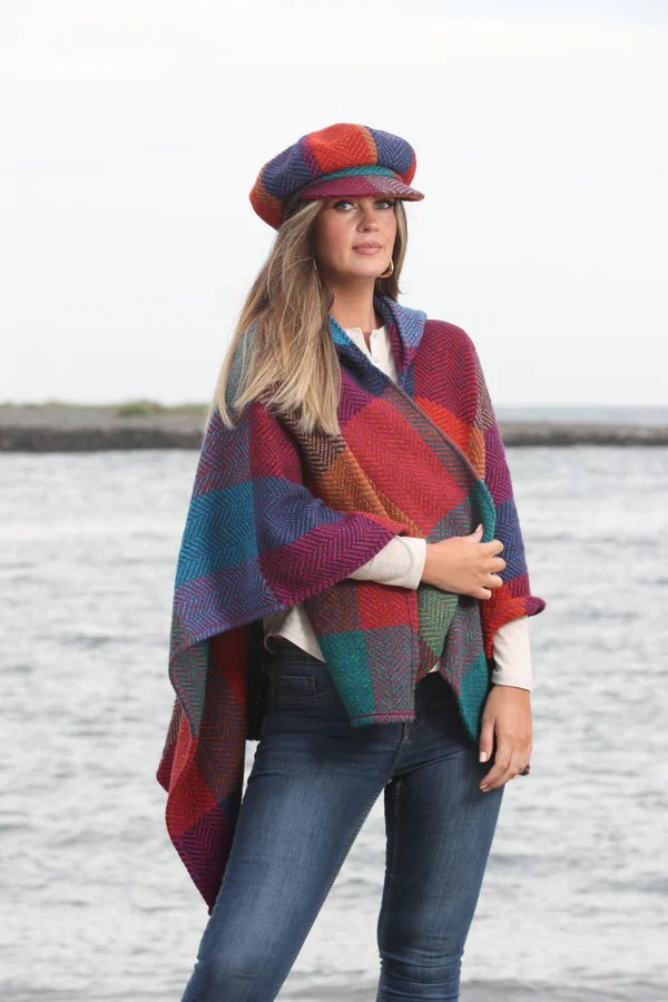 Aoife Poncho - Donegal Red - The Celtic Gift Store - Clothing