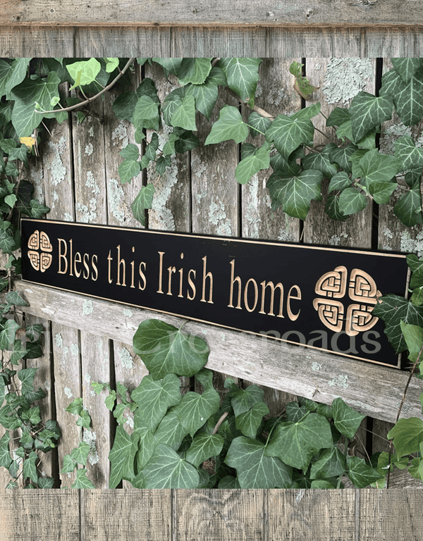 Bless This Irish Home Wooden Sign - Black - The Celtic Gift Store - Decor