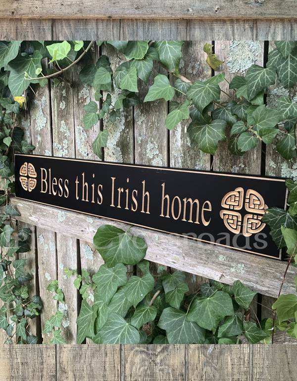 Bless This Irish Home Wooden Sign- Black