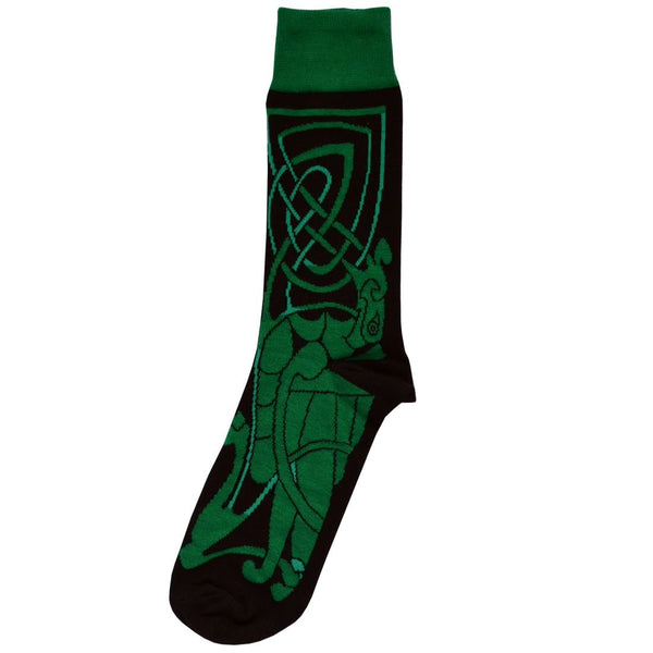 Book of Kells Black and Green Celtic Knot Socks - The Celtic Gift Store - Clothing