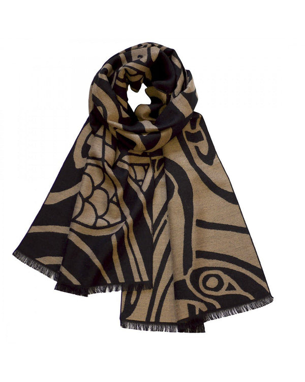 Book of Kells Gold and Black Reversible Celtic Scarf - The Celtic Gift Store - Scarves & Shawls