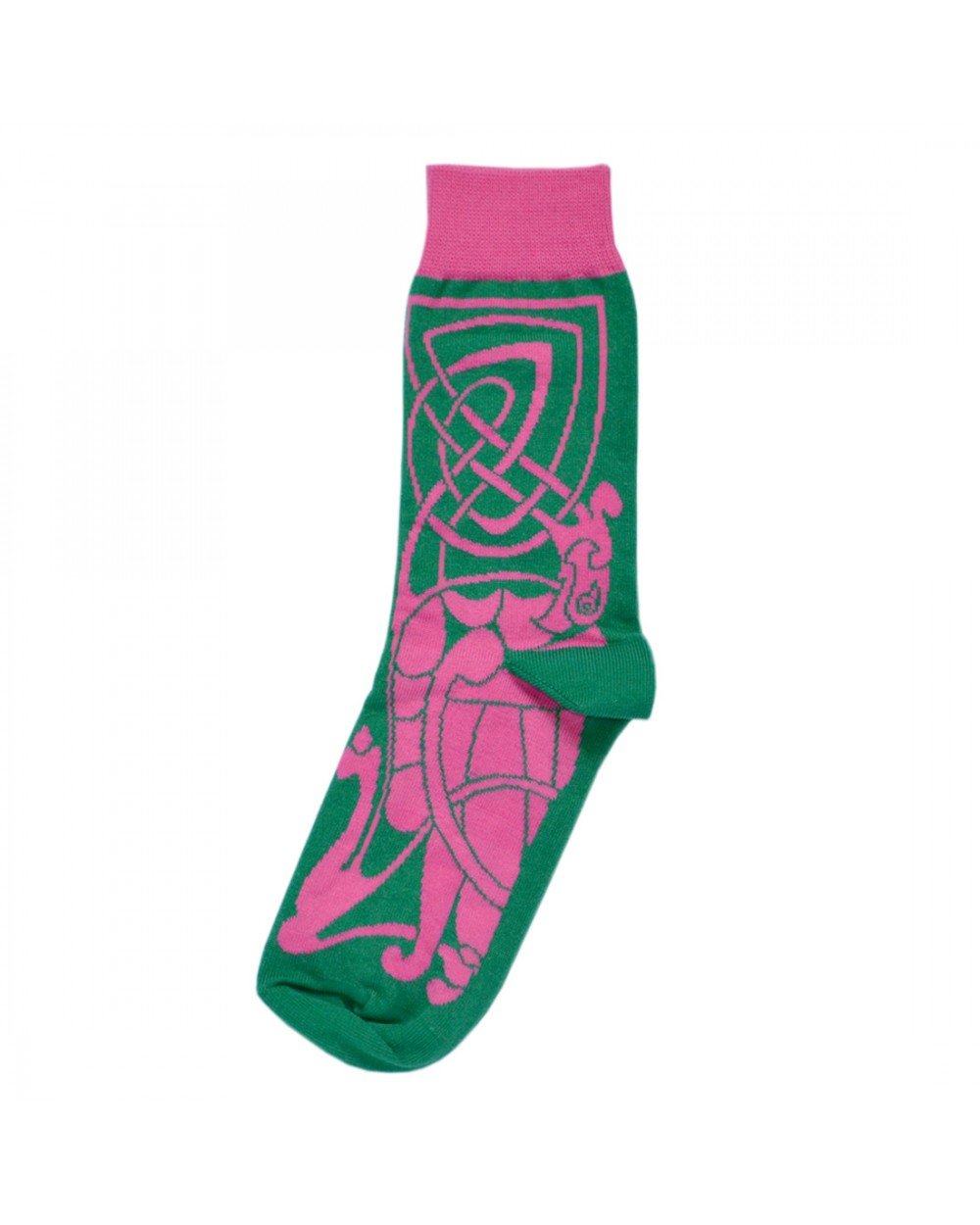 Book of Kells Green and Pink Celtic Knot Ladies Socks - The Celtic Gift Store - Clothing Accessories