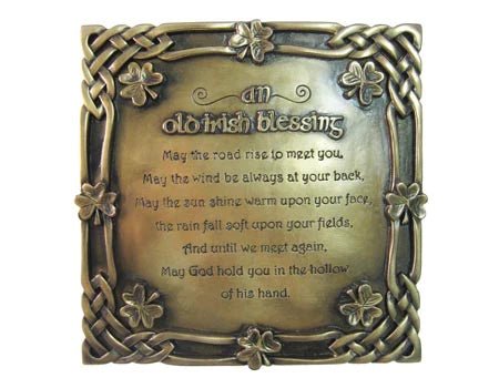 Bronze Old Irish Blessing Wall Plaque - The Celtic Gift Store - Decor