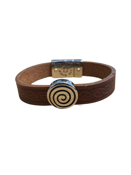 Lee River Irish Spiral Leather Cuff Bracelet