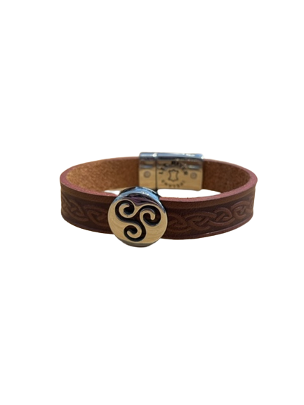 Lee River Triskele Leather Cuff Bracelet