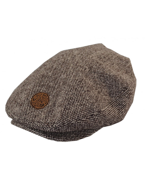 Patrick Francis Adults Brown Tweed Flat Cap