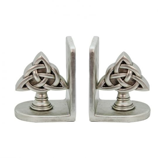 Brushed Nickle Trinity Book Ends - The Celtic Gift Store - Decor