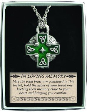 Celtic Cross Memorial Locket - The Celtic Gift Store - Necklaces