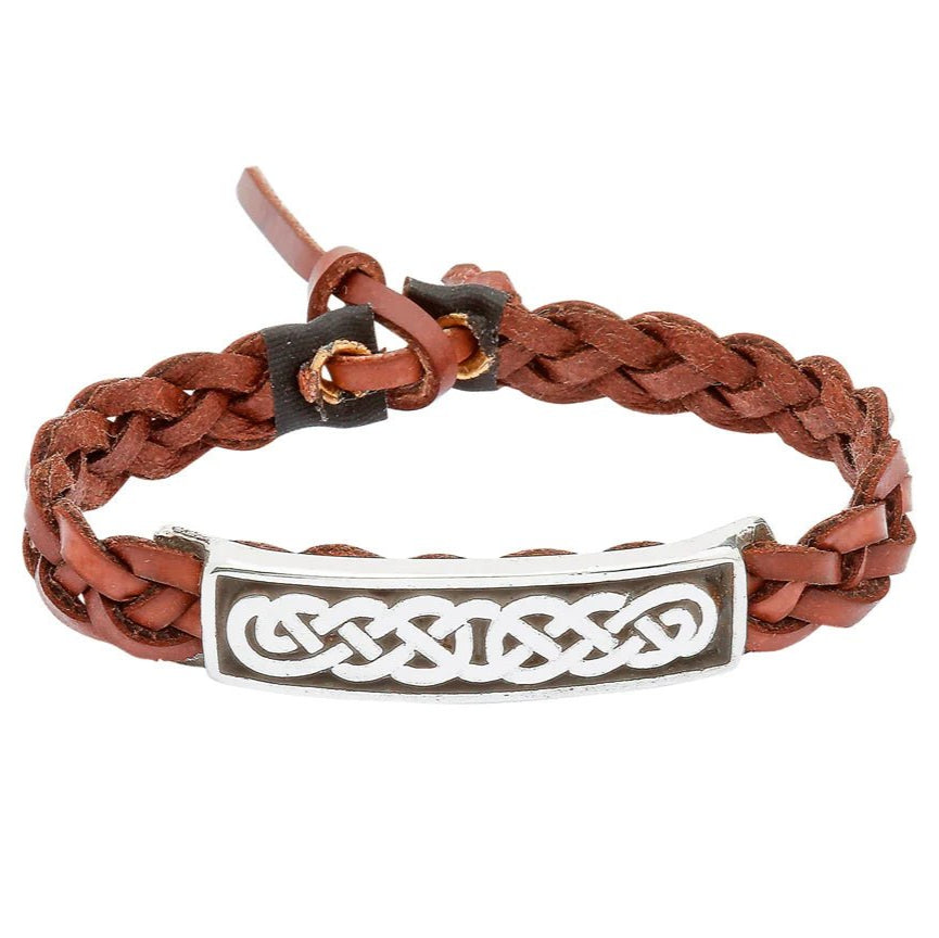 Celtic Knot Bar Leather Wristband - The Celtic Gift Store - bracelets