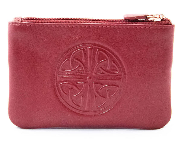Celtic Knot Leather Coin Purse - Merlot - The Celtic Gift Store - Wallets