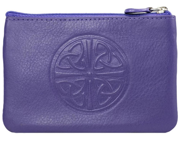 Celtic Knot Leather Coin Purse - Purple - The Celtic Gift Store - Wallets