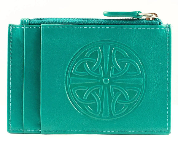Celtic Knot Leather Wallet - Aqua - The Celtic Gift Store - Wallets