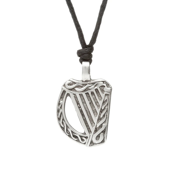 Celtic Legends Pewter Harp Necklace - The Celtic Gift Store - Necklaces