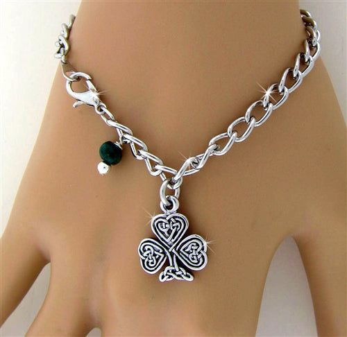 Celtic Shamrock Charm Bracelet