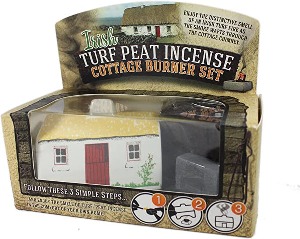 Ceramic Irish Cottage Turf Peat Incense Burner - The Celtic Gift Store - Candles, Wax Melts, Incense