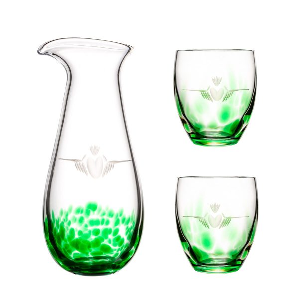 Irish Handmade Glass Company Claddagh Carafe Set