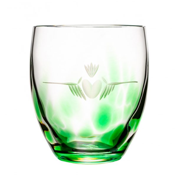 Irish Handmade Glass Company Claddagh Glass Tumbler Pair