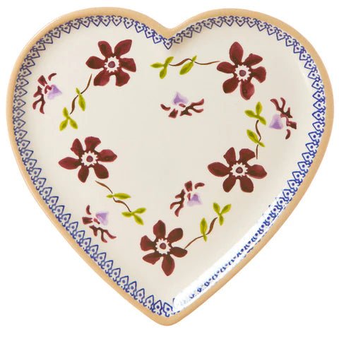 Clematis Medium Heart Plate - The Celtic Gift Store - 