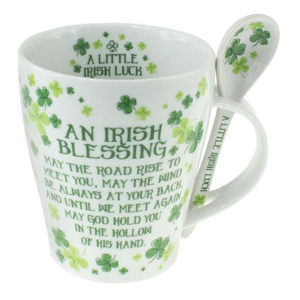 Clover Mug/Spoon Set - The Celtic Gift Store - 