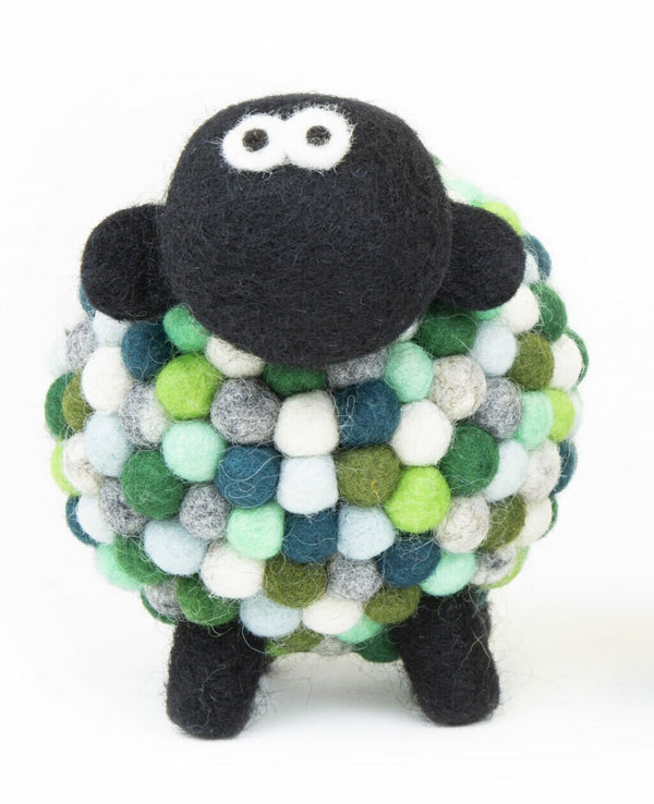 Collectible Felt Sheep - Shades of Green (Large) - The Celtic Gift Store - Decor