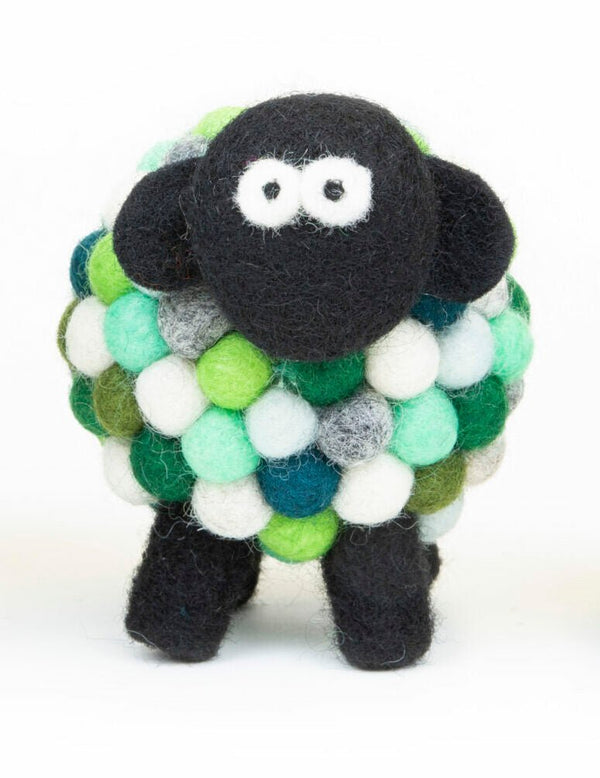Collectible Felt Sheep - Shades of Green (Medium) - The Celtic Gift Store - Decor