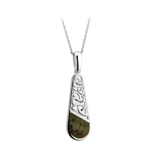 Connemara Marble and Sterling Silver Descending Trinity Knot Necklace - The Celtic Gift Store - Necklaces