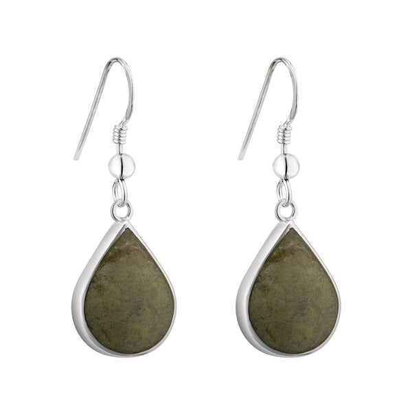 Connemara Marble and Sterling Silver Tear Drop Earrings - The Celtic Gift Store - Earrings