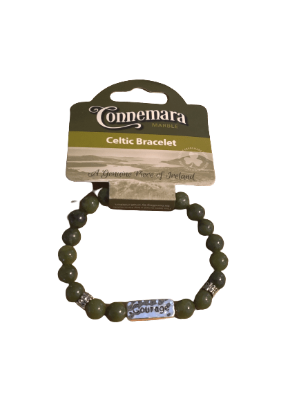 Connemara Marble Courage Message Bracelet - The Celtic Gift Store - bracelets