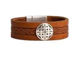 Lee River Craig Wide Celtic Knot Leather Cuff