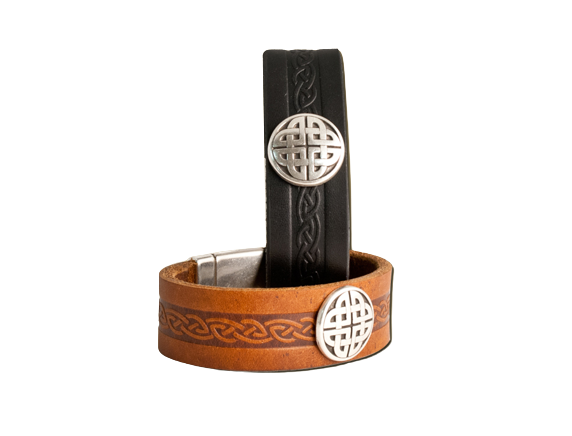 Lee River Craig Wide Celtic Knot Leather Cuff