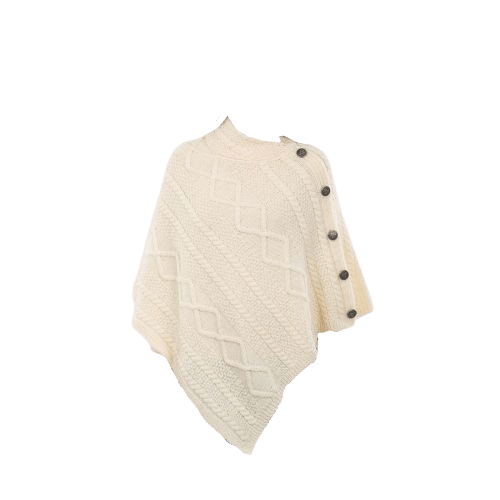 Cream Cable Poncho - The Celtic Gift Store - 
