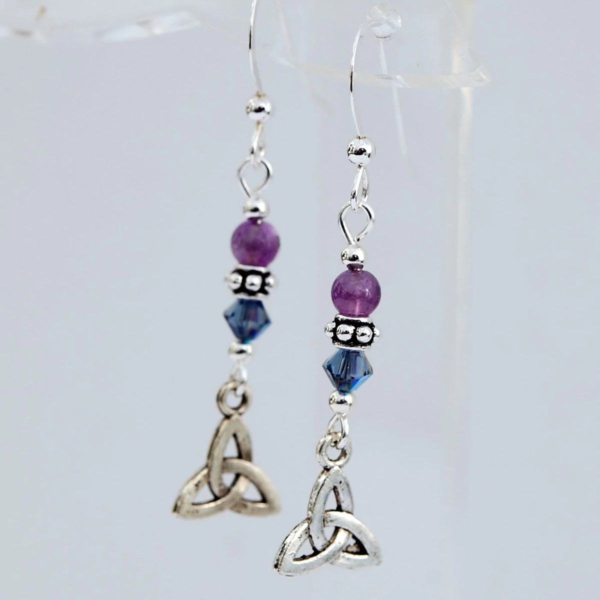 Cruthú Amethyst Trinity Knot Earrings - The Celtic Gift Store - Earrings