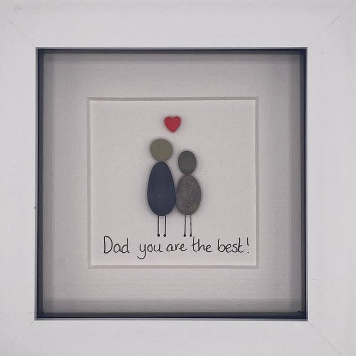 Dad You Are The Best Irish Pebble Art - 4"x4" Shadowbox - The Celtic Gift Store - Decor