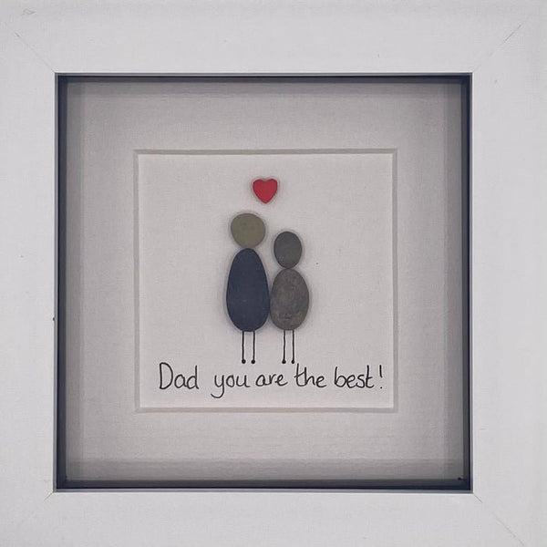 Dad You Are The Best Irish Pebble Art - 4"x4" Shadowbox - The Celtic Gift Store - Decor