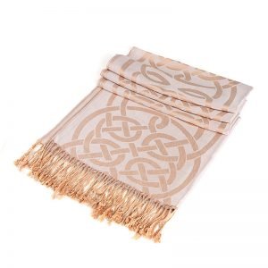 Double Sided Celtic Knot Scarf - Cream - The Celtic Gift Store - Scarves & Shawls