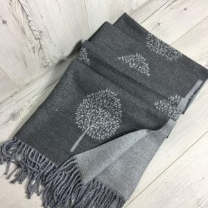 Double Sided Tree Scarf - Light Grey/Dark Grey - The Celtic Gift Store - Scarves & Shawls