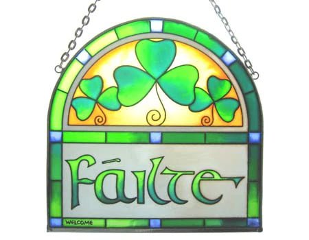 Failte Stained Glass Panel - The Celtic Gift Store - Decor