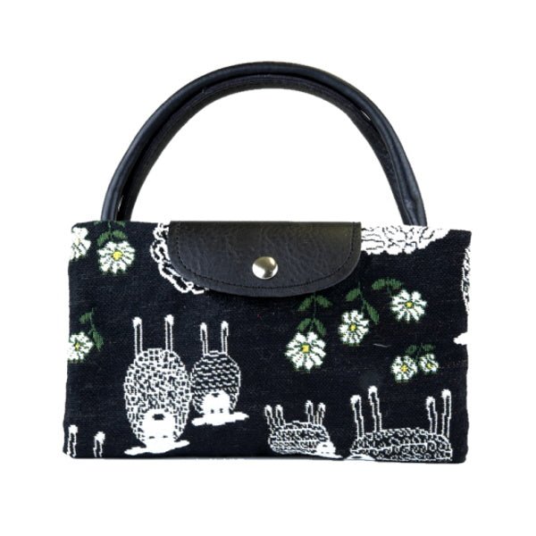 Fold Away Shopper - Sheep & Daisy Black - The Celtic Gift Store - Handbags