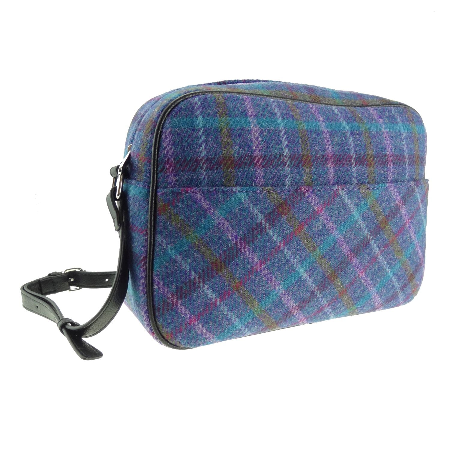 Glen Appin Purple Check Harris Tweed Large Shoulder Bag - The Celtic Gift Store - Handbags