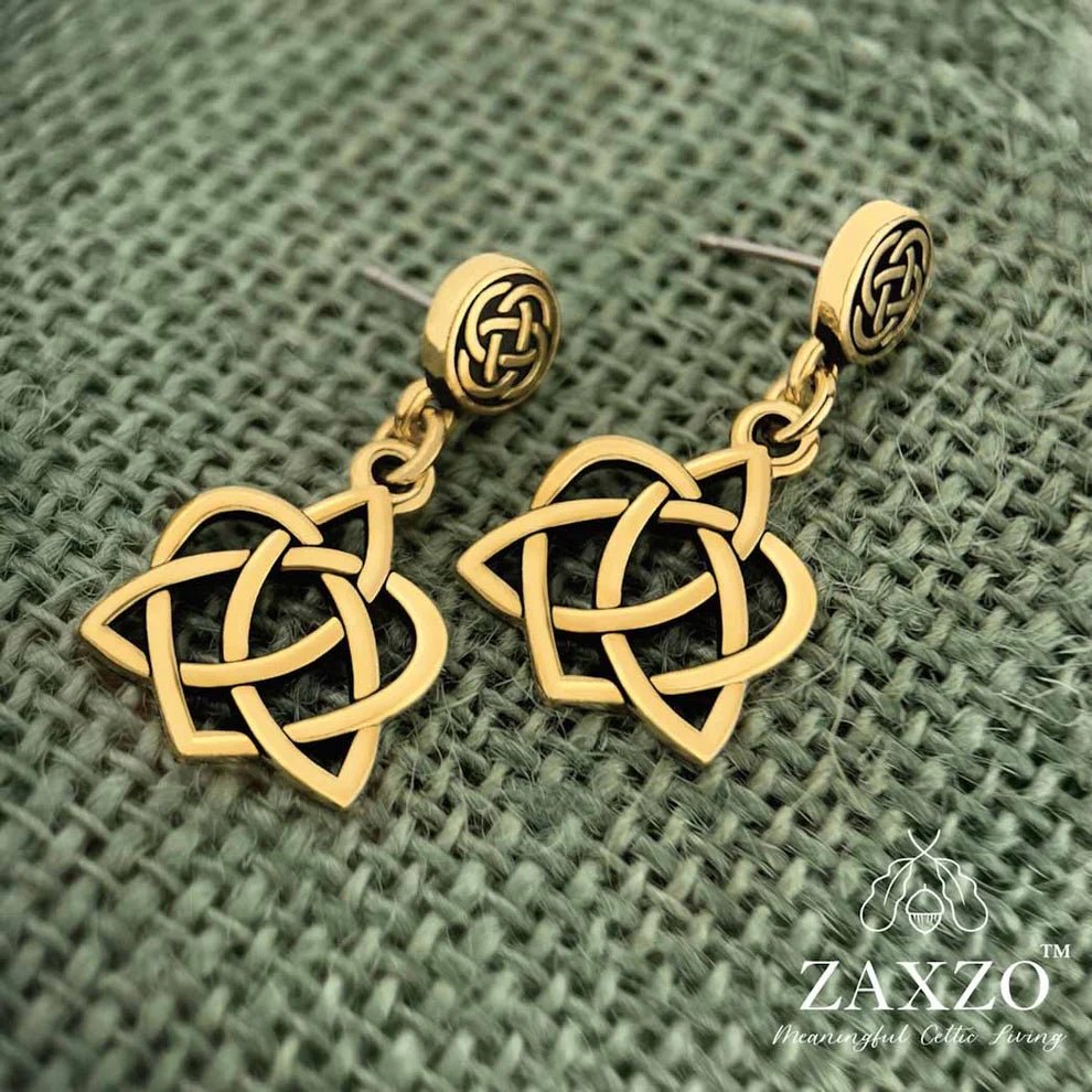 Gold Sister Knot Post Earrings - The Celtic Gift Store - 