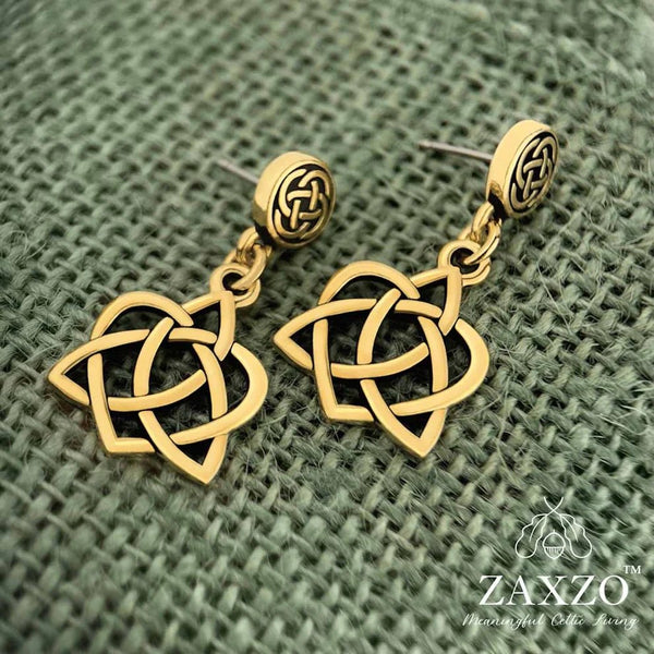 Gold Sister Knot Post Earrings - The Celtic Gift Store - 