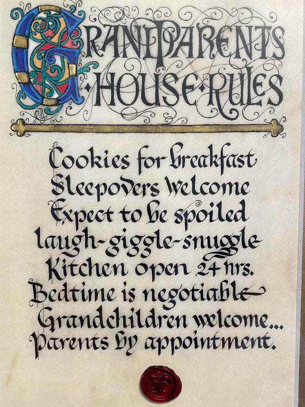 Grandparents House Rules 8x10 Matted Print - The Celtic Gift Store - Decor