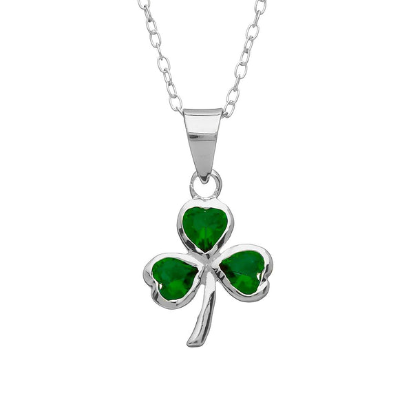 Green Glass Shamrock Pendant - The Celtic Gift Store - 