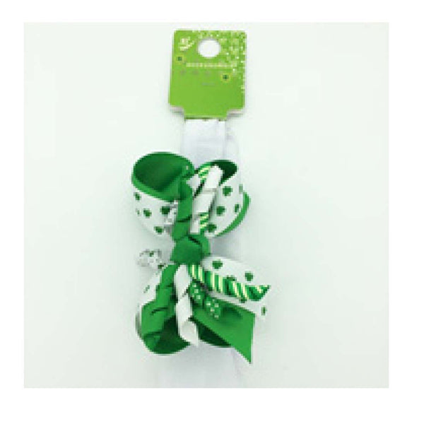 Green/ White Shamrock Hairband - The Celtic Gift Store - 