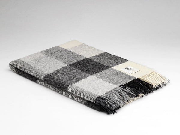 Grey Check McNutt Throw - The Celtic Gift Store - Blankets and Bedding
