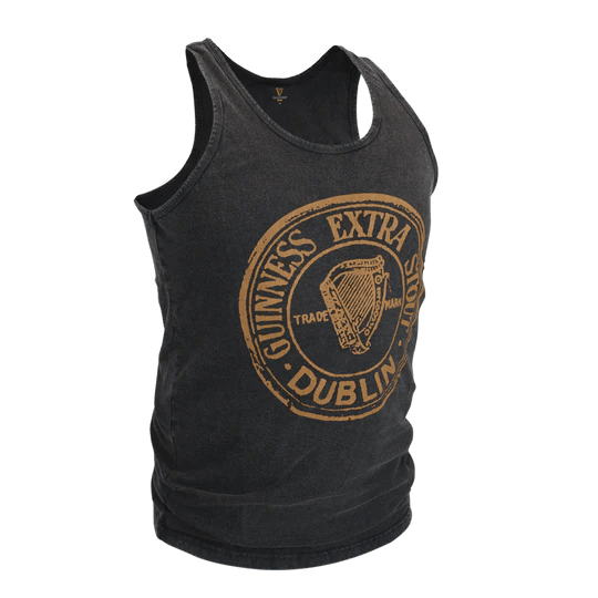Guinness Black Washed Extra Stout Vest Top - The Celtic Gift Store - Shirts & Tops