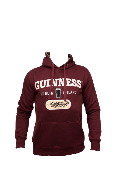Guinness Burgundy Hoodie - The Celtic Gift Store - Shirts & Tops