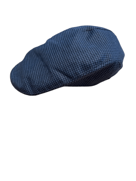 Hanna Hats Linen Donegal Touring Cap - Blue Check - The Celtic Gift Store - Hats