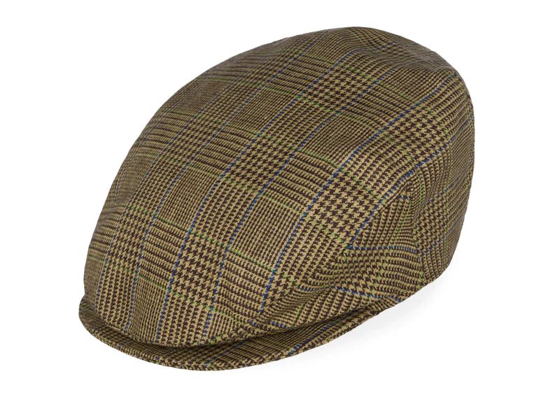 Hanna Hats Linen Donegal Touring Cap - Brown and Cream - The Celtic Gift Store - Hats